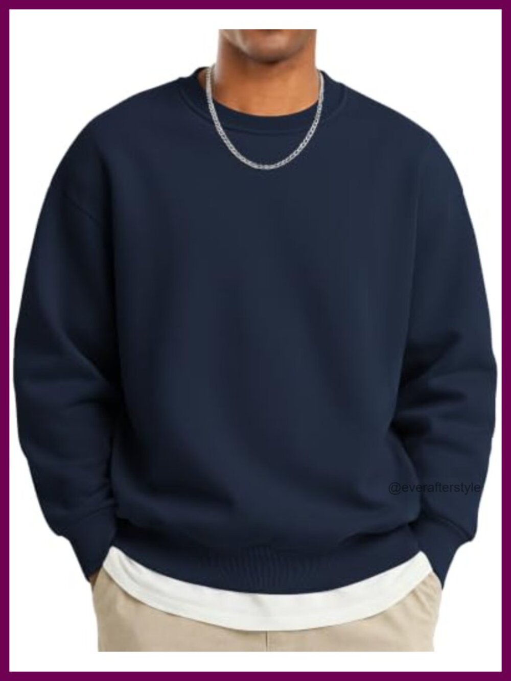 Men's Fleece Crewneck Pullover Thermal Sweatshirt Casual Long Sleeve